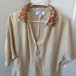 Badgley Mischka Cream Blouse